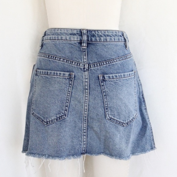 Free People Zip It Up Mini Denim Skirt in Copper Blue - Picture 5 of 6